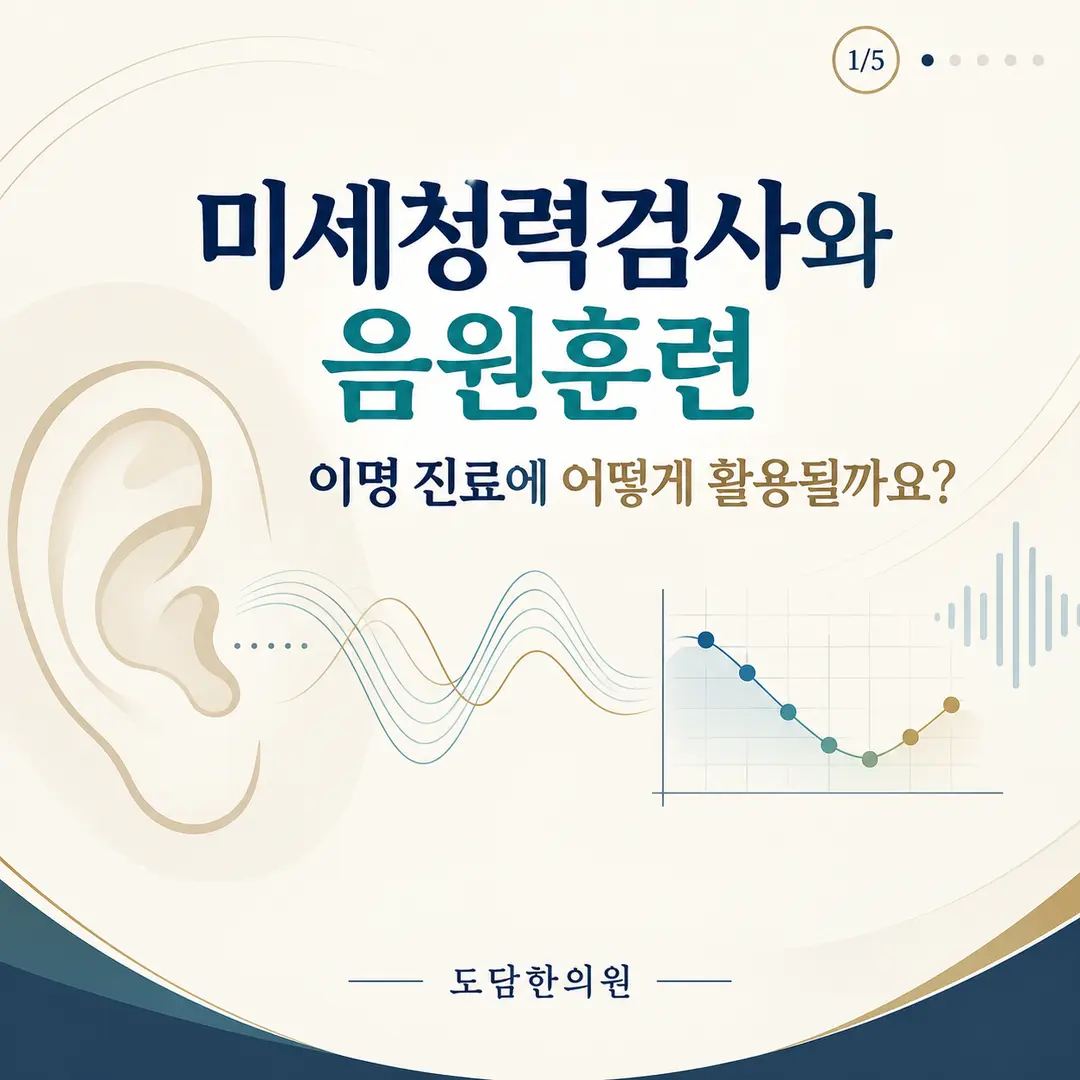 미세청력검사와 음원훈련을 활용한 이명 진료 안내 카드뉴스