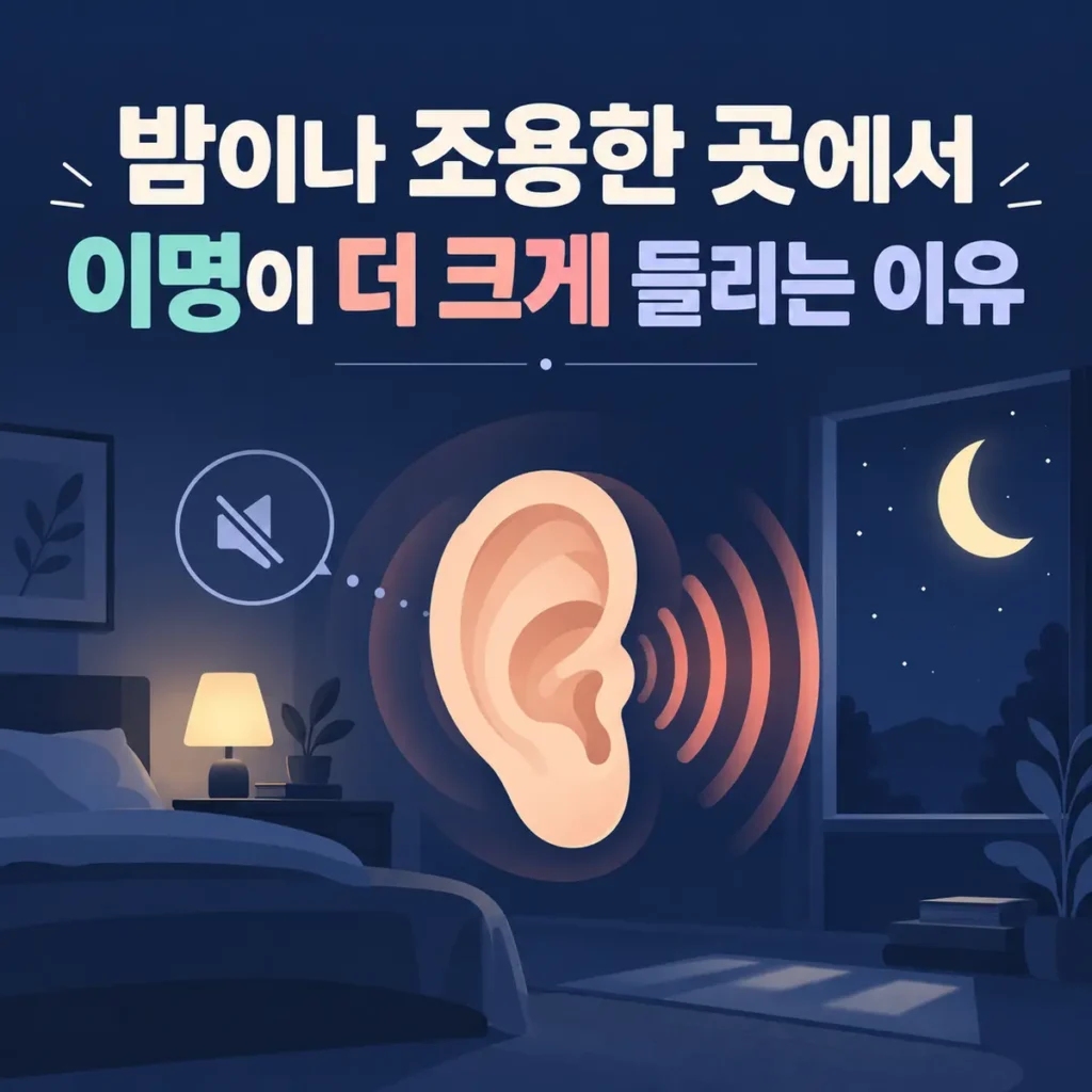 밤이나 조용한 곳에서 이명이 더 크게 들리는 이유는?