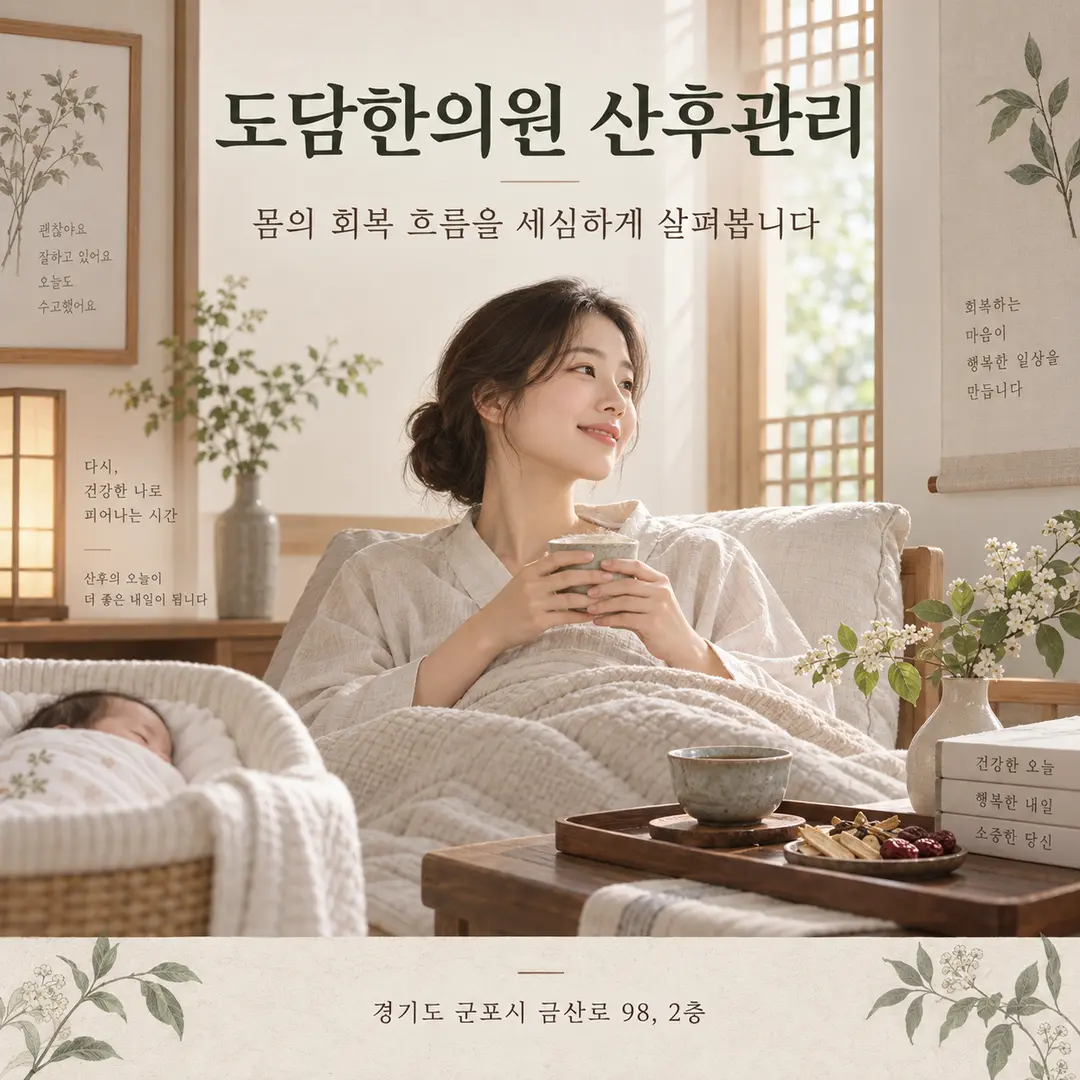 군포 산본 도담한의원의 개인별 산후보약과 출산 후 한방관리 안내 카드뉴스