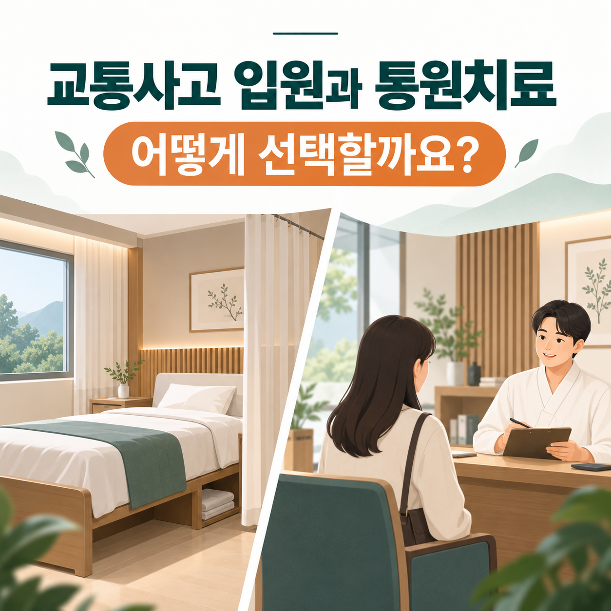 산본교통사고한의원 교통사고 입원과 통원치료 선택 안내
