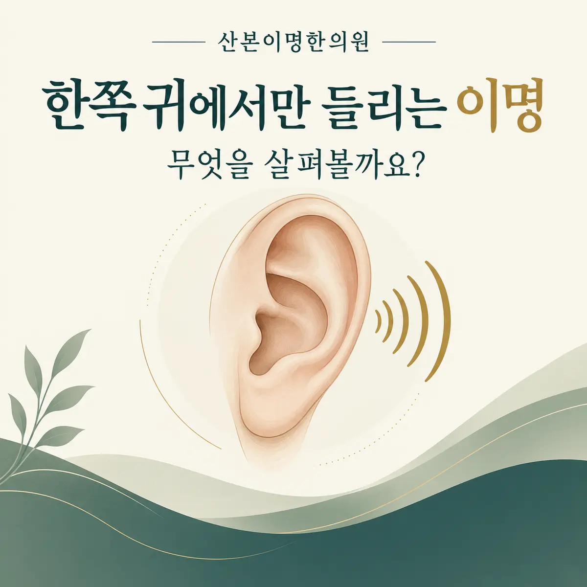 산본이명한의원 한쪽 귀 이명 확인사항 안내